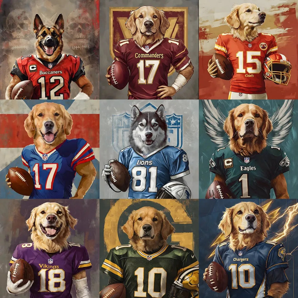 Celebrate Your Pet’s Spirit with Palette Tales’ Custom Rugby Pet Portraits
