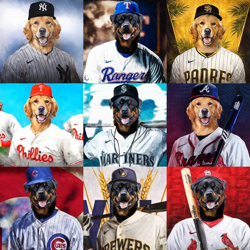 Custom Baseball Glory Series Texture Portrait