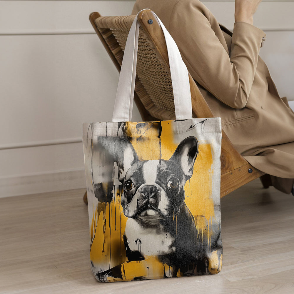 Punti di inchiostro bianchi graffiti-neri tote
