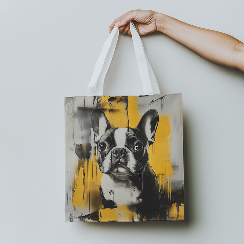 Punti di inchiostro bianchi graffiti-neri tote