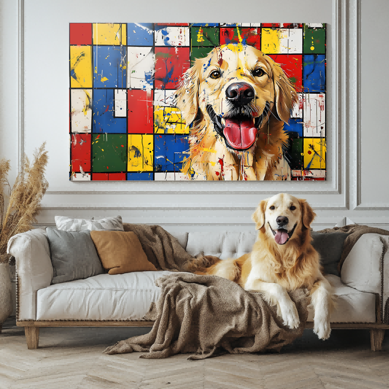 Paws in Mondrian Texture Portrait