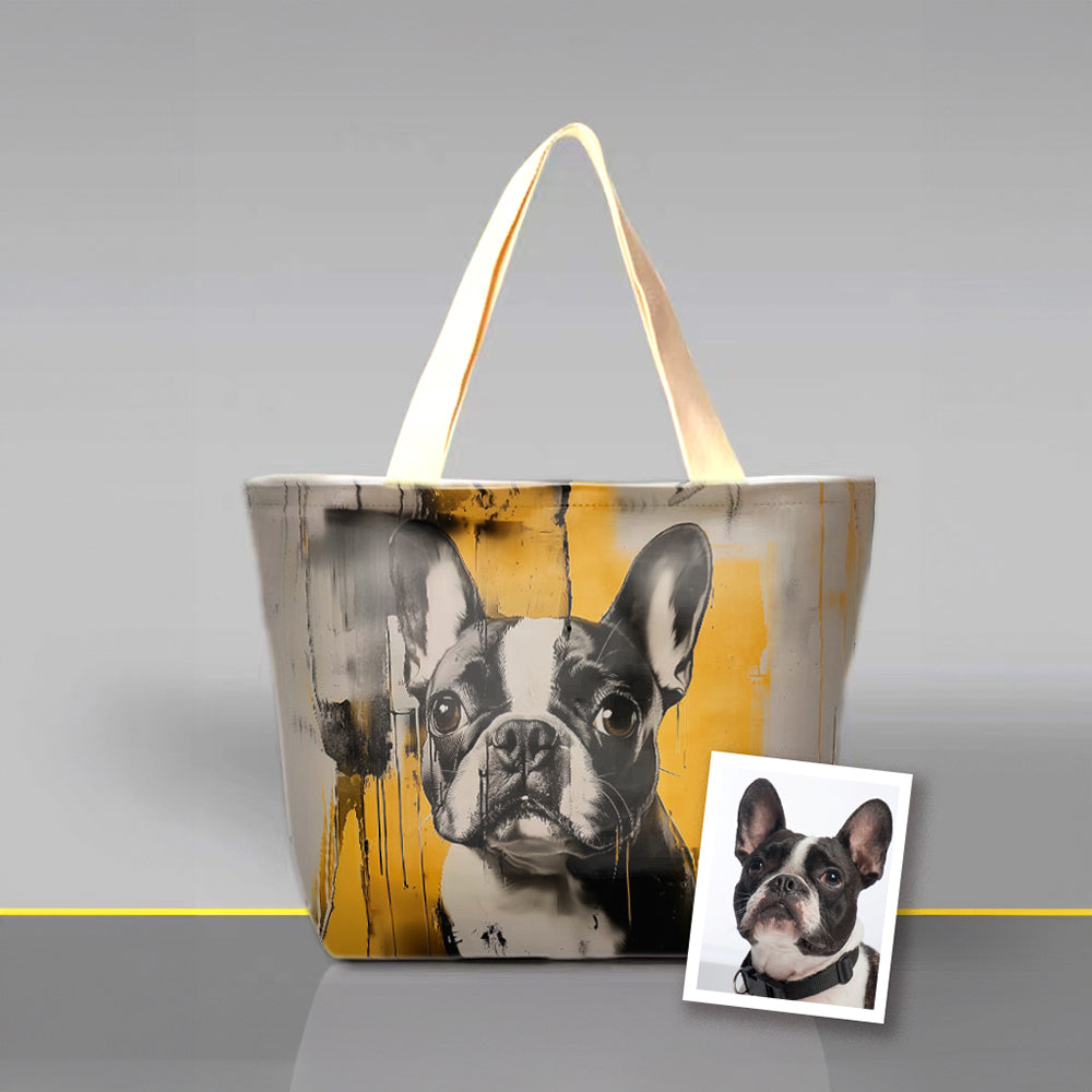 Punti di inchiostro bianchi graffiti-neri tote