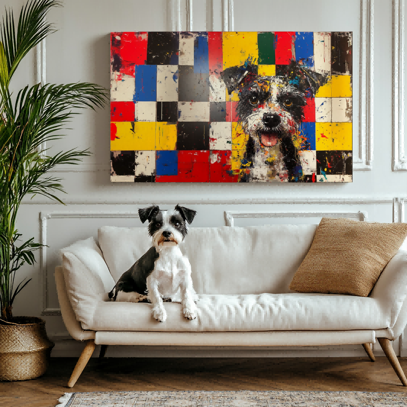 Paws in Mondrian Texture Portrait