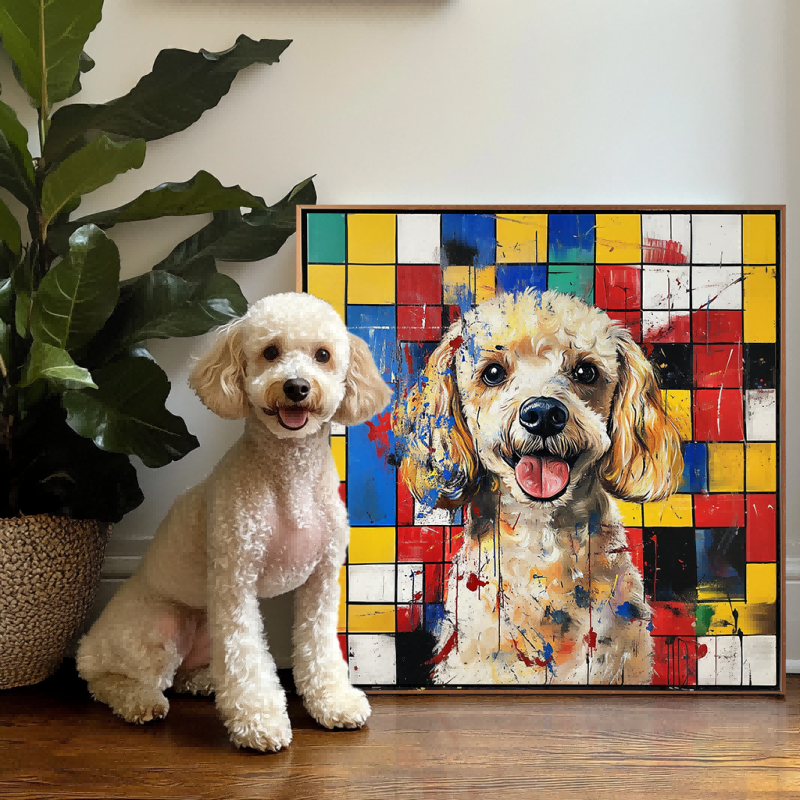 Paws in Mondrian Texture Portrait