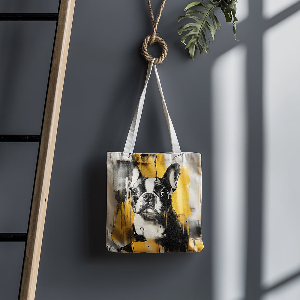 Punti di inchiostro bianchi graffiti-neri tote