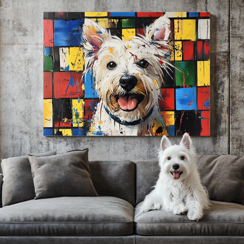 Paws in Mondrian Texture Portrait