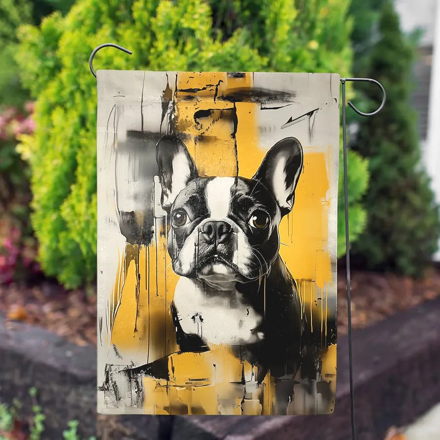 Graffiti-Black&White Ink Dots Garden Flag
