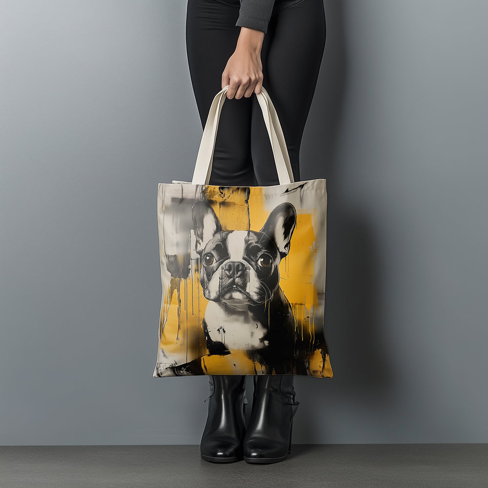 Punti di inchiostro bianchi graffiti-neri tote