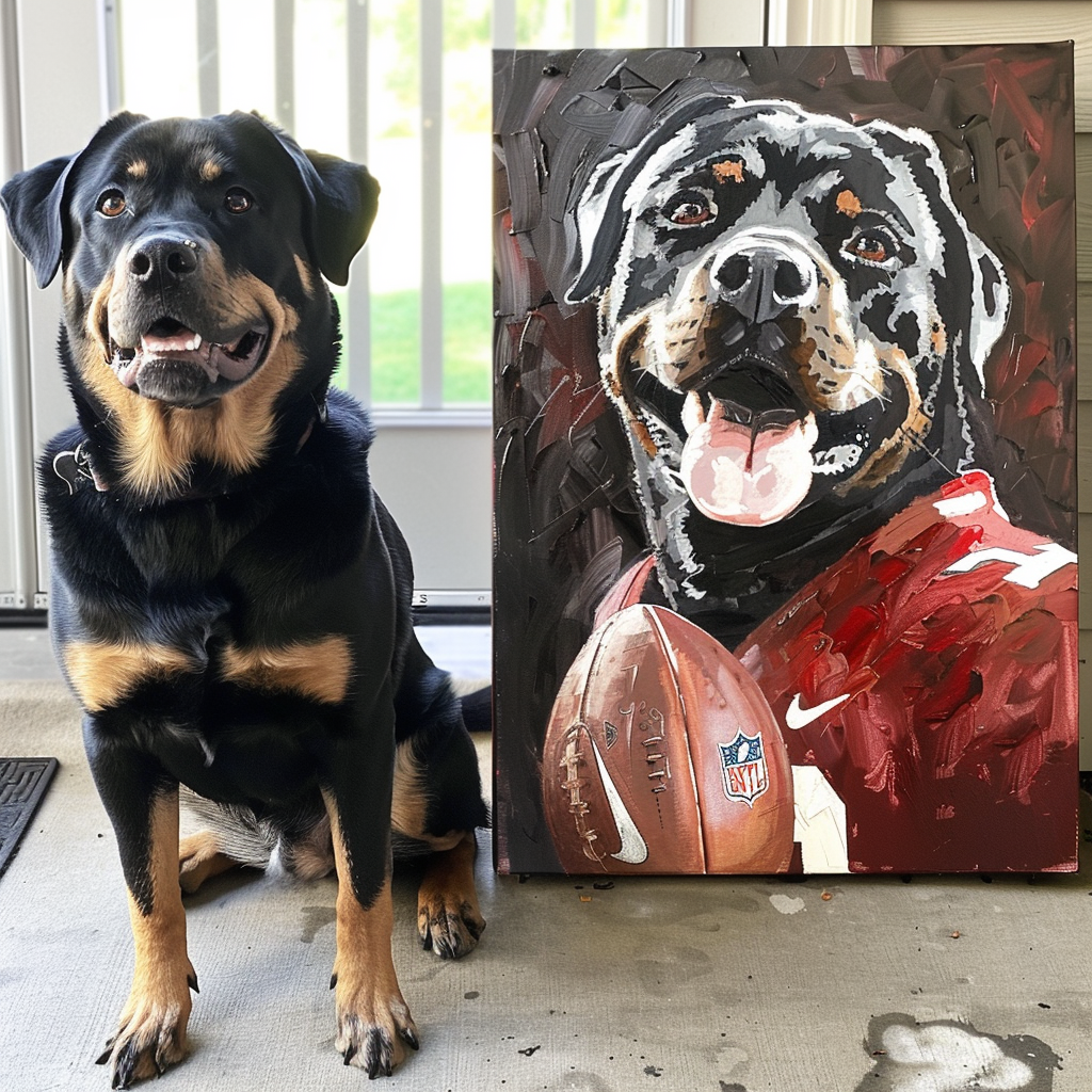 "Rugby Player" Pet Texture Portrait