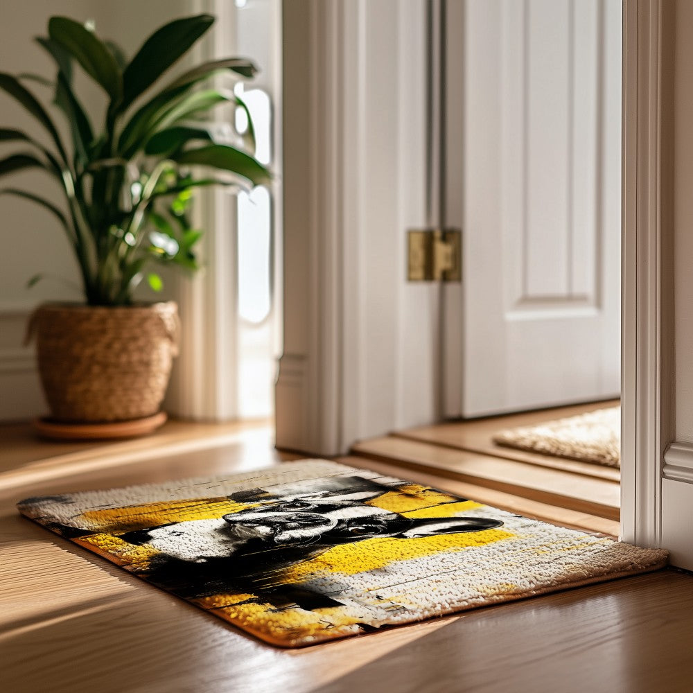 Graffiti-Black&White Ink Dots Custom Doormat