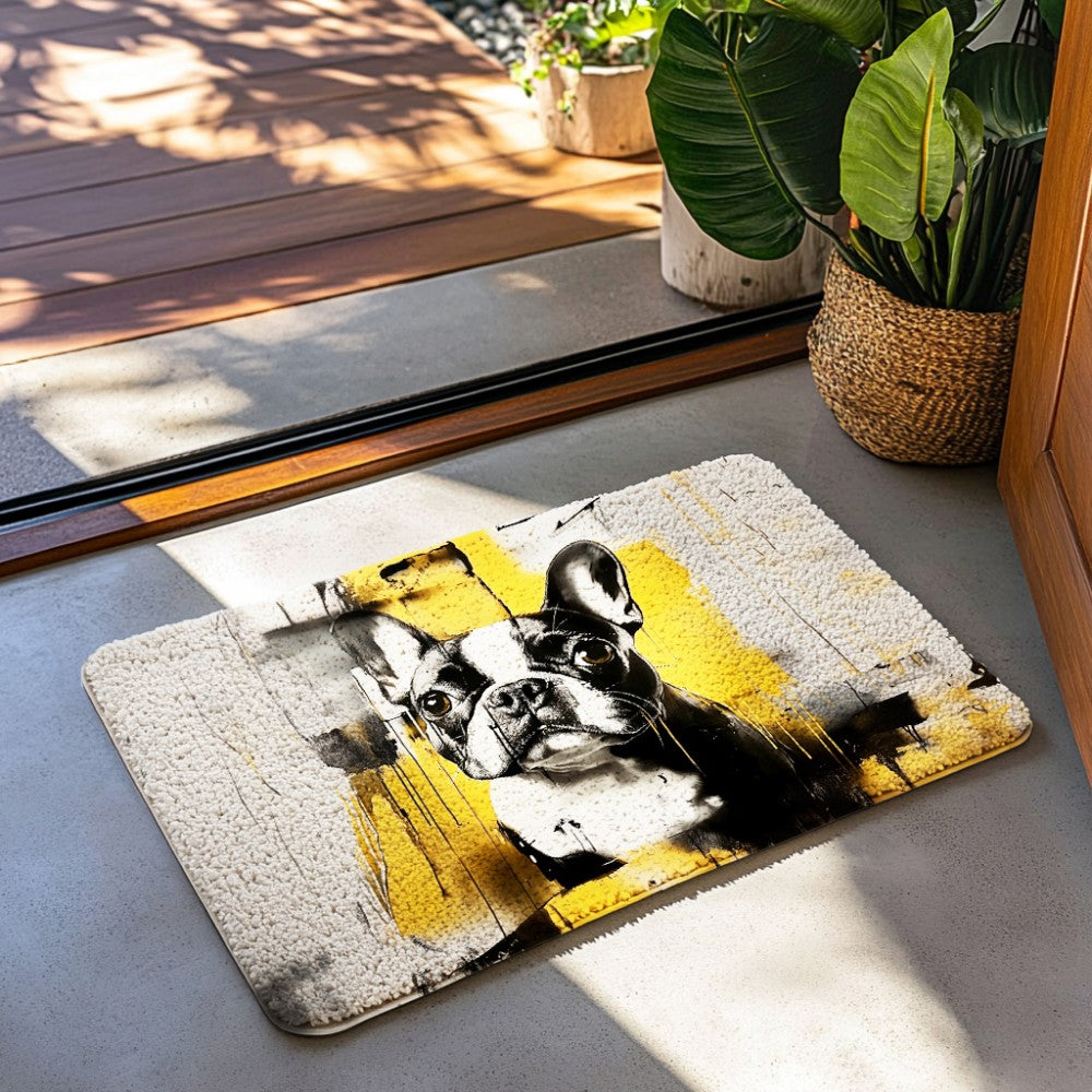 Graffiti-Black&White Ink Dots Custom Doormat
