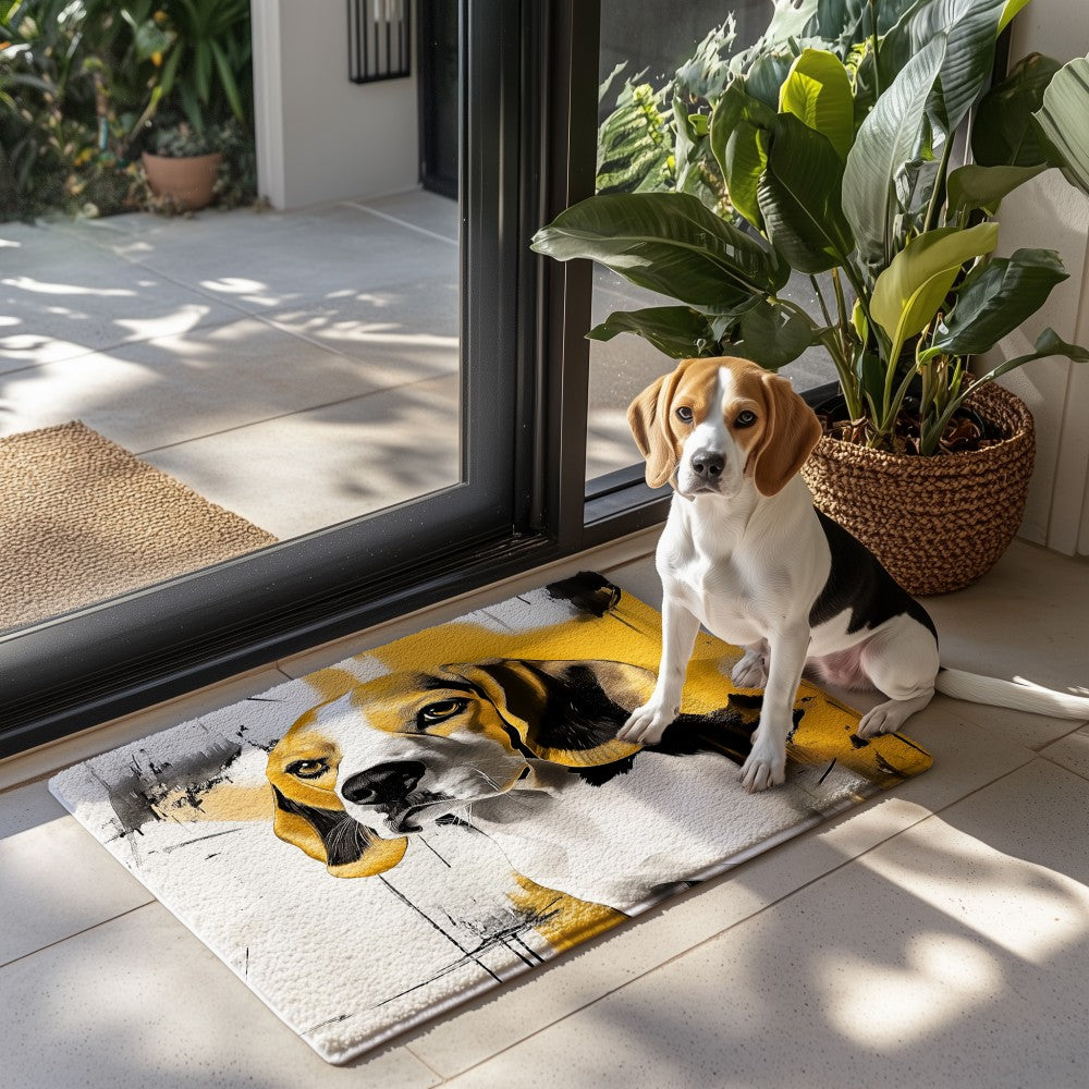 Graffiti-Black&White Ink Dots Custom Doormat