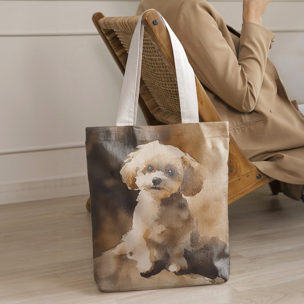 Personalized pet tote bag created from a customer photo