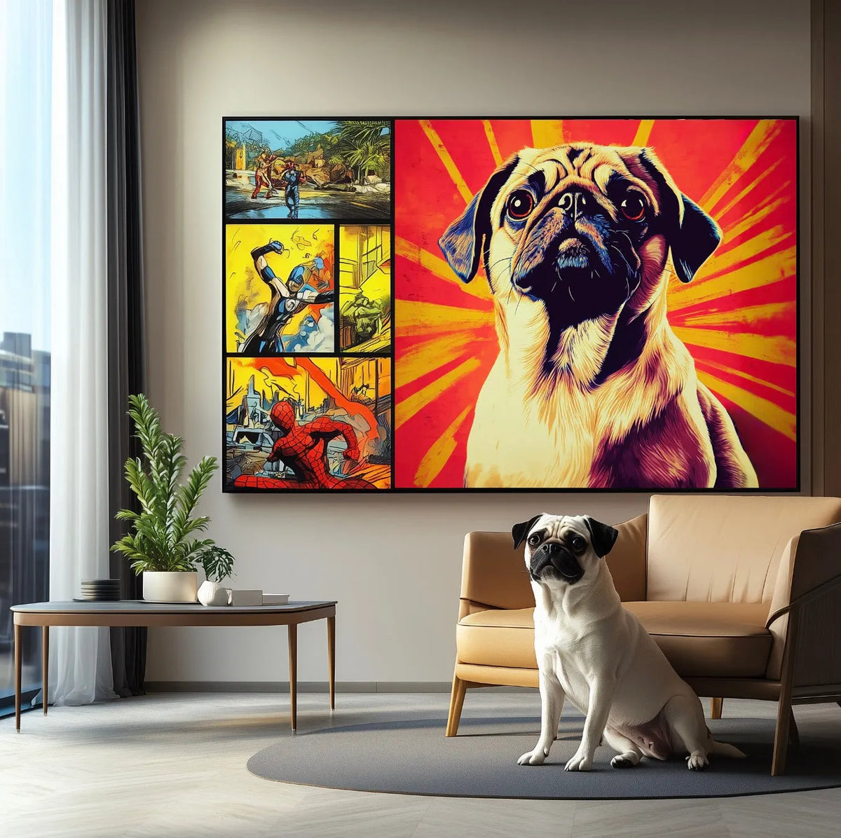 Comic Art custom pet portrait created from a customer photo