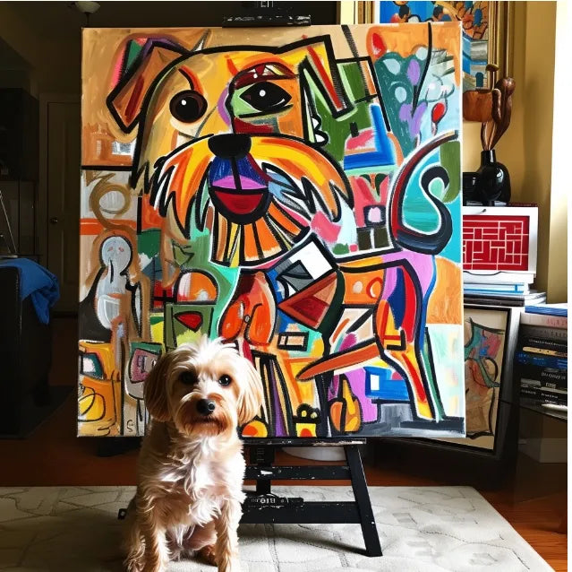 Color Field custom pet portrait created from a customer photo