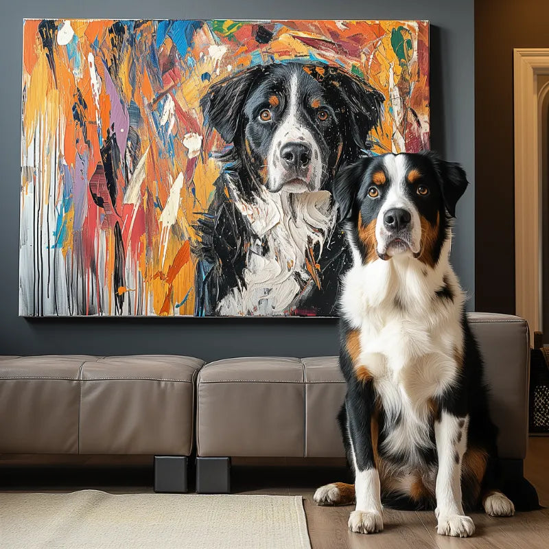 Abstract Expressionism custom pet portrait created from a customer photo