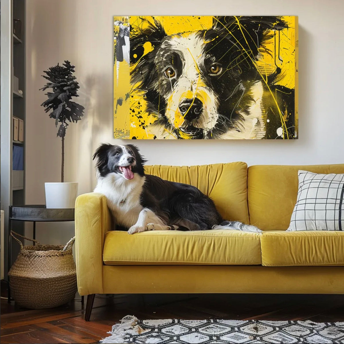 Bubble Graffiti Art Canvas Color Optional custom pet portrait created from a customer photo