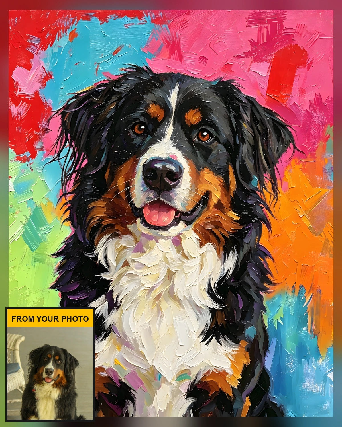 Customer preview artwork example for a custom pet portrait