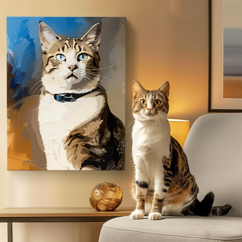 Modern custom pet portrait created from a customer photo