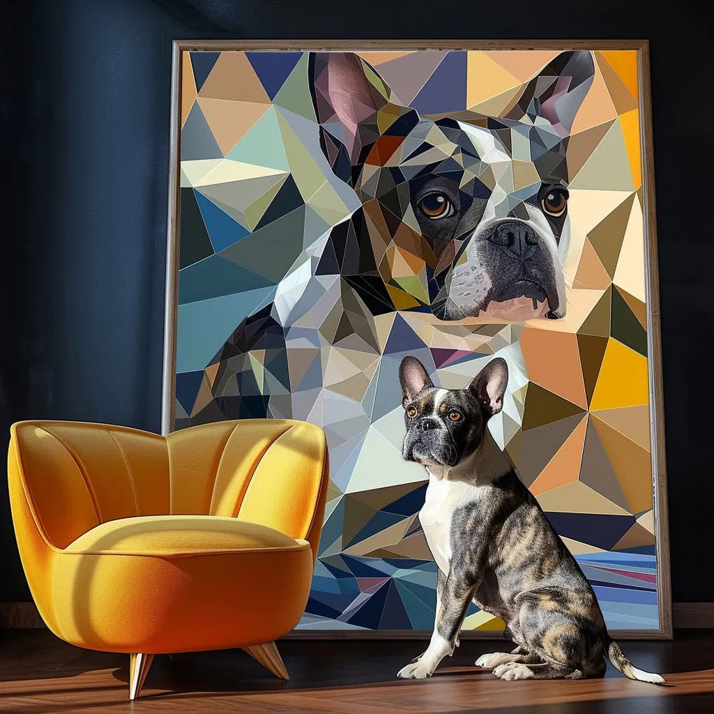 Cubism Art Geometry custom pet portrait created from a customer photo