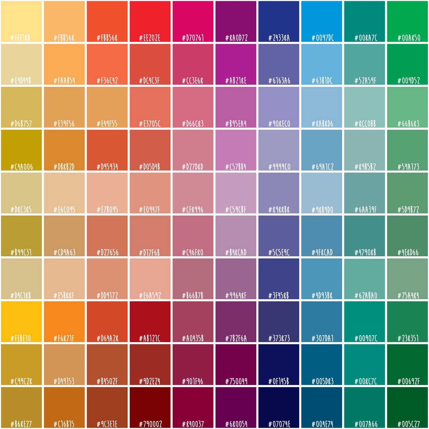 Color palette example for custom pet portrait canvas artwork
