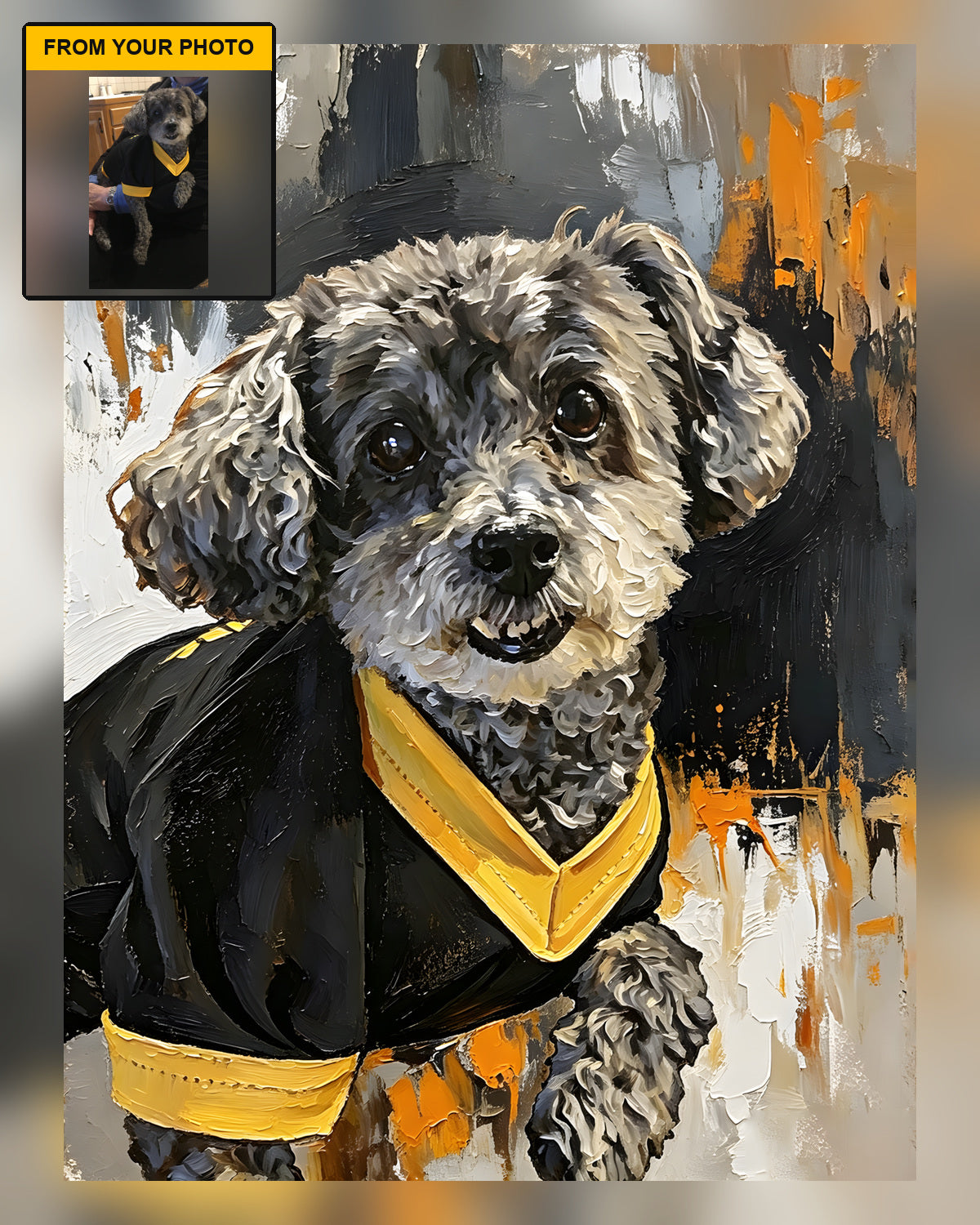 Customer preview artwork example for a custom pet portrait