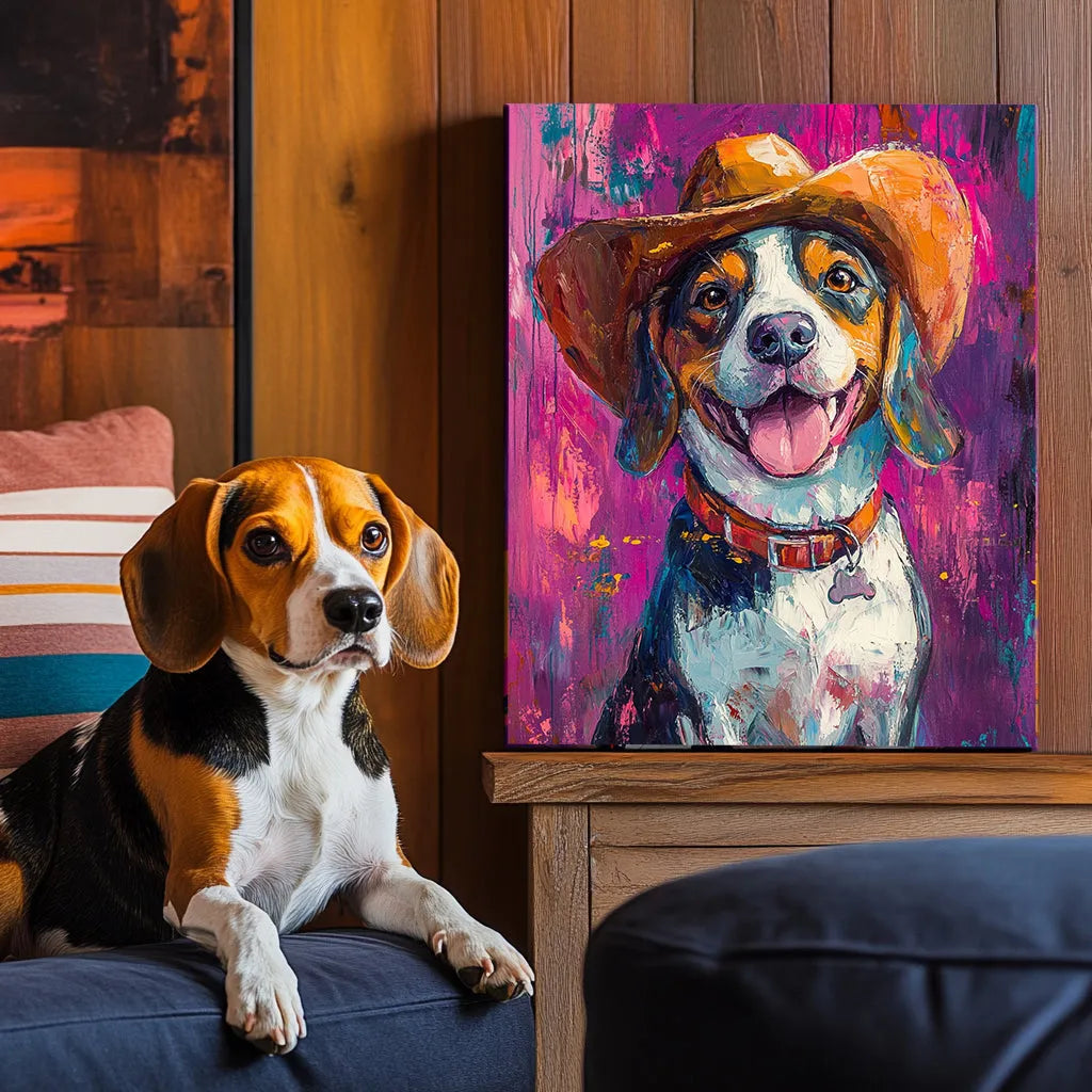 Cowboy custom pet portrait created from a customer photo