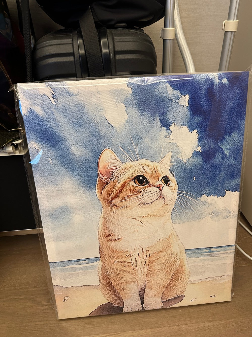 custom cat portrait canvas shown as a physical product example