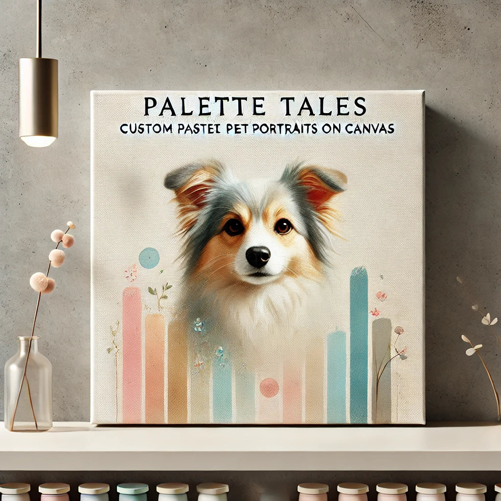 Custom pet portrait in pastel on canvas, showcasing soft colors and vibrant textures, created by Palette Tales