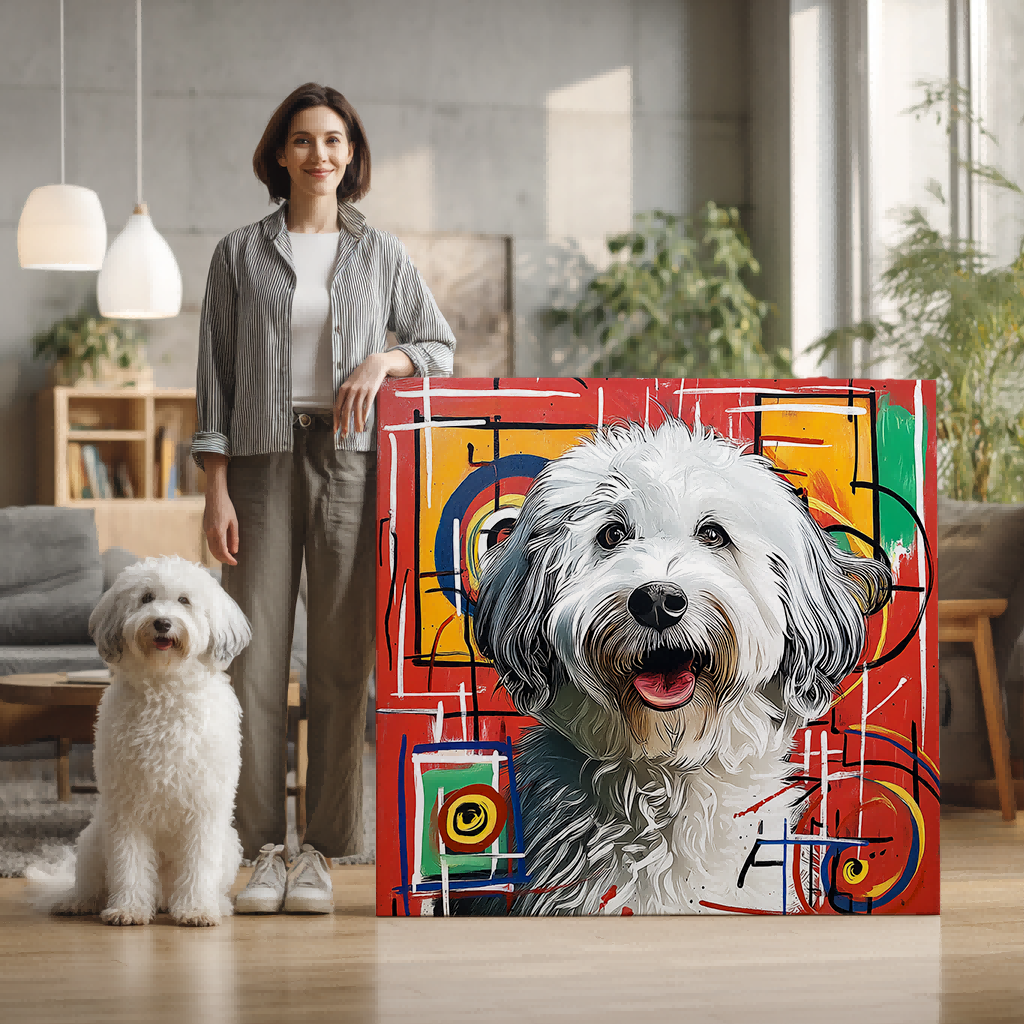 Paws in Mondrian Texture Portrait