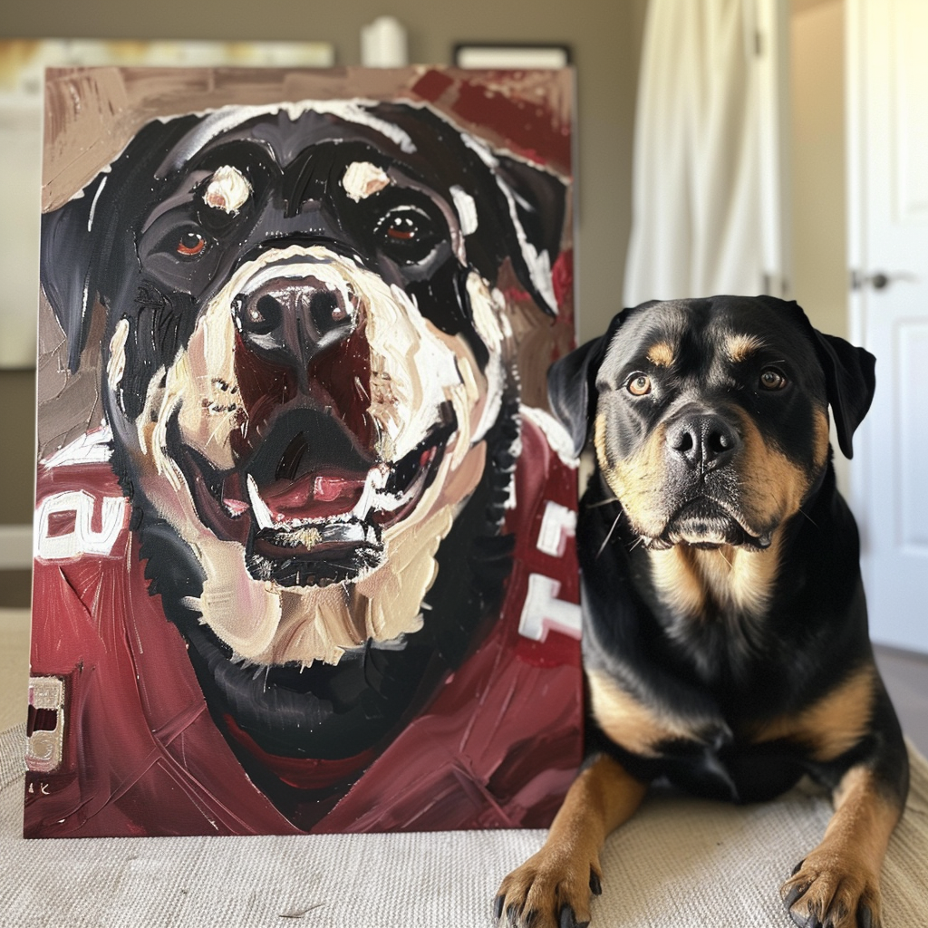 &quot;Rugby Player&quot; Pet Texture Portrait