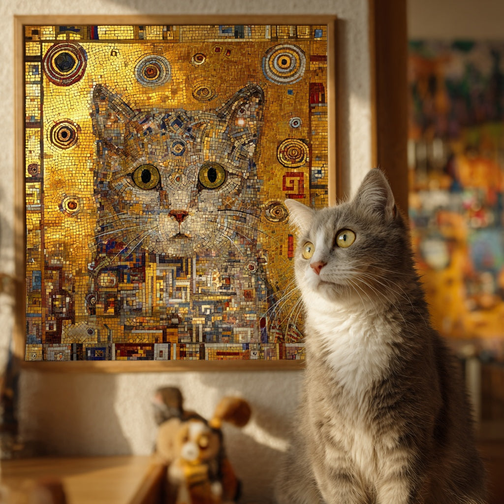 Paws in Mondrian Texture Portrait