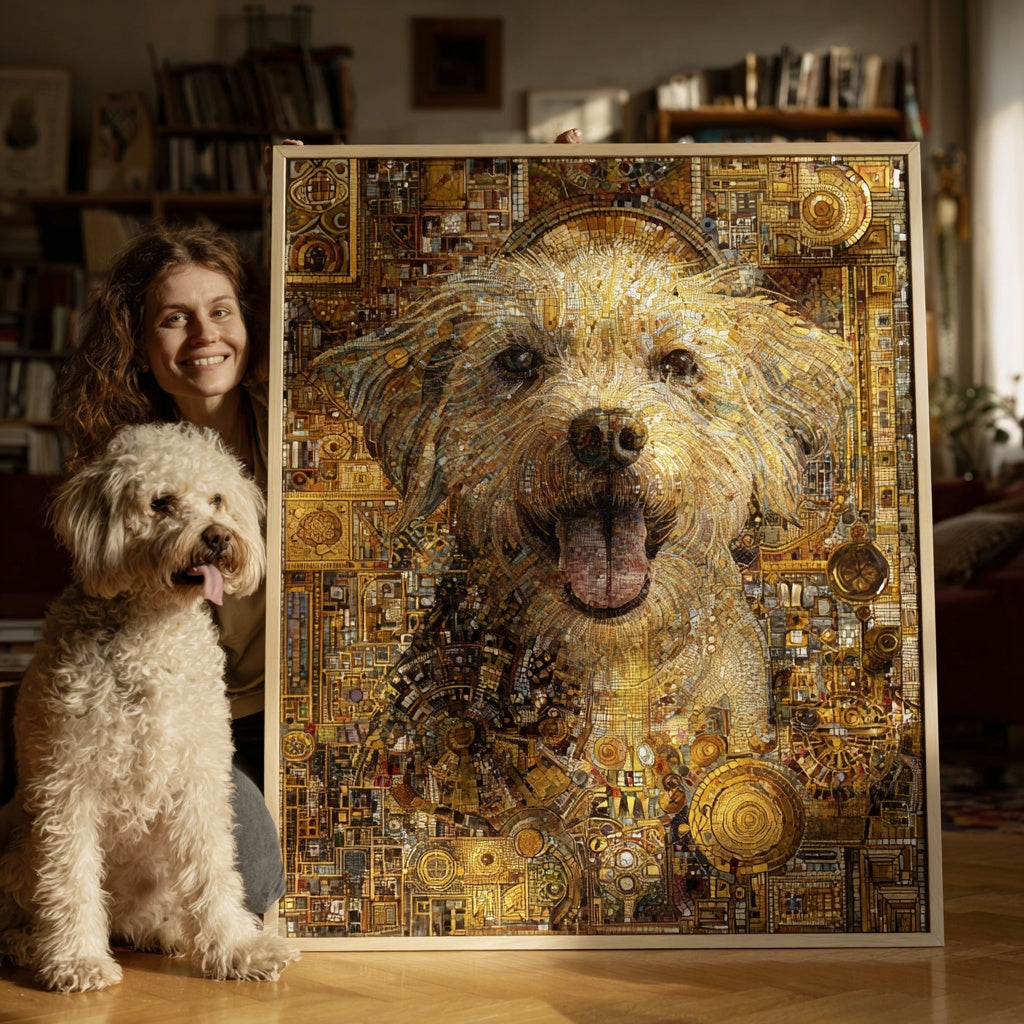 Paws in Mondrian Texture Portrait