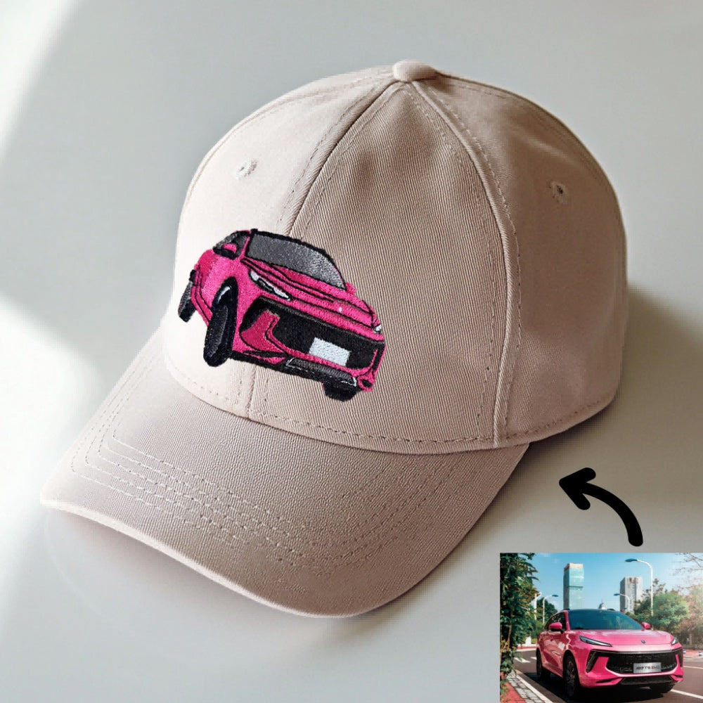 Vintage Washed Cotton Car Embroidery Cap