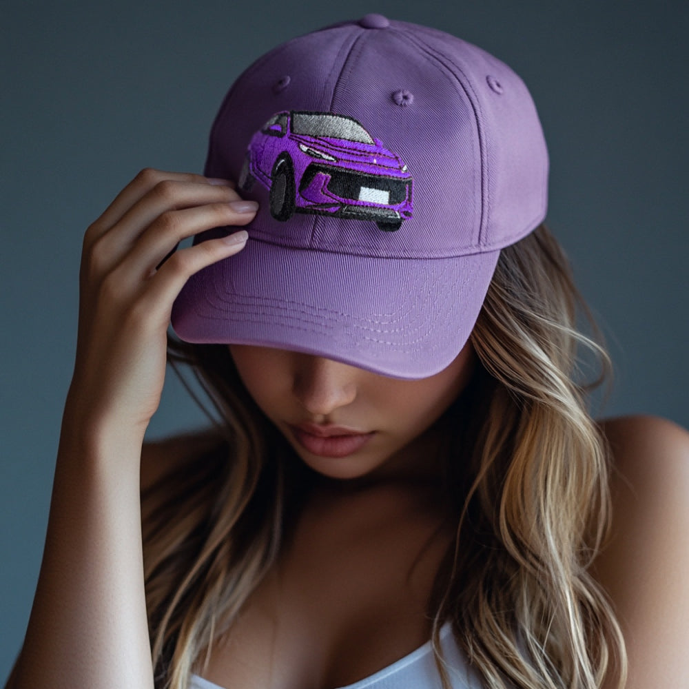 Vintage Washed Cotton Car Embroidery Cap