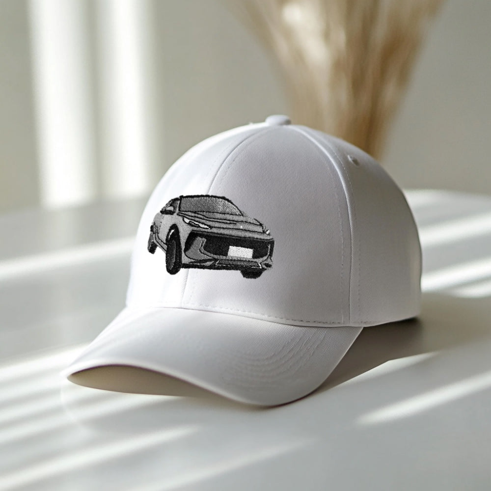 Vintage Washed Cotton Car Embroidery Cap