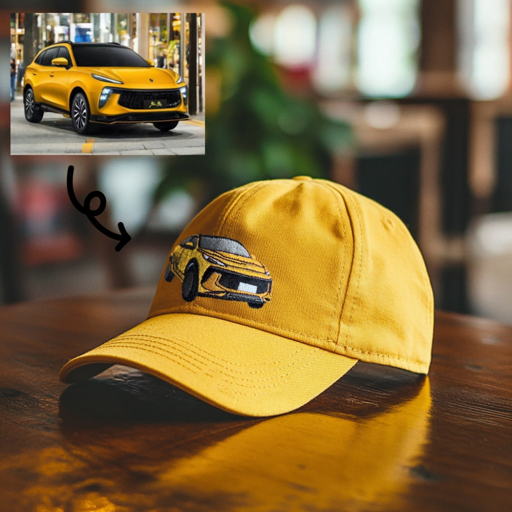 Vintage Washed Cotton Car Embroidery Cap