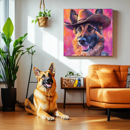 Ritratto di texture per animali domestici &quot;Cowboy&quot;