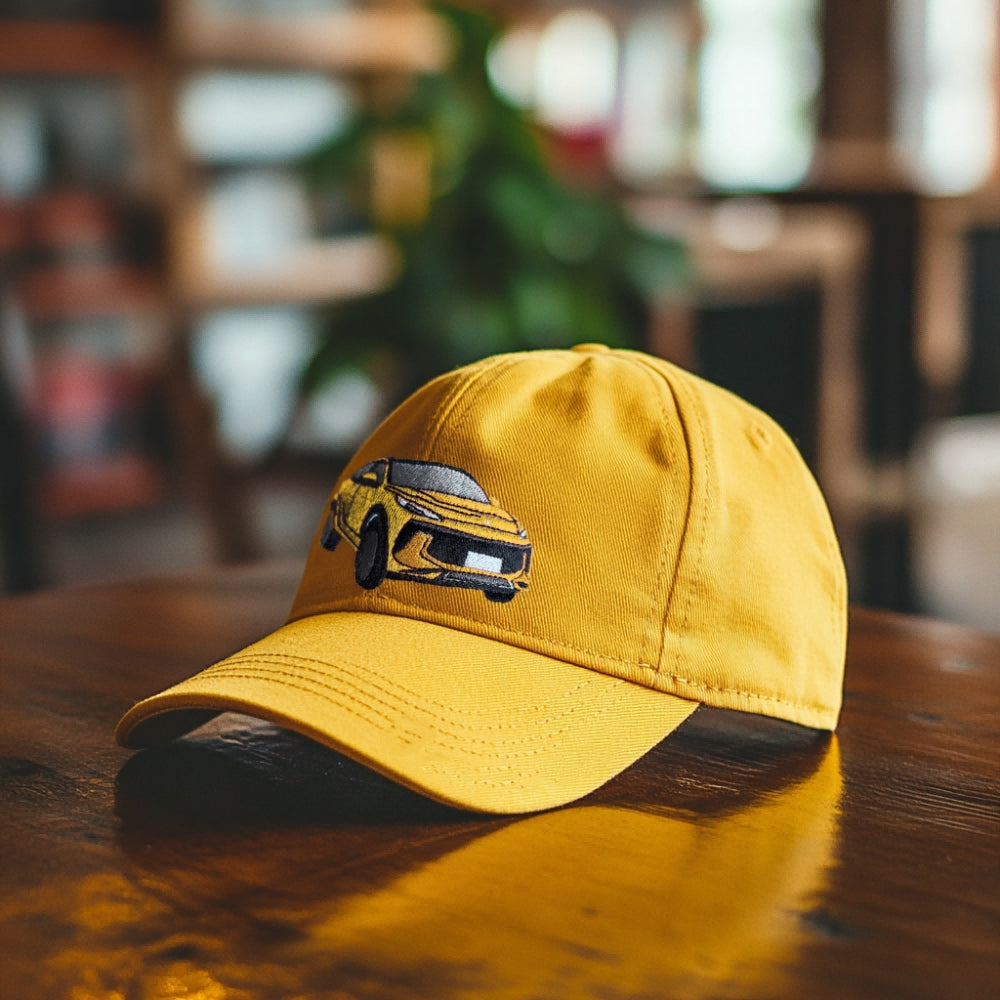 Vintage Washed Cotton Car Embroidery Cap
